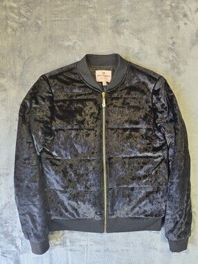 Juicy Couture Black Puffer Bomber Jacket Size Small